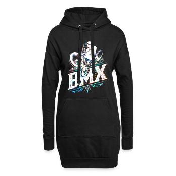 Retro Bmx Bike - Bmx rider aux couleurs vives - Sweat-shirt à capuche long Femme - noir - Devant