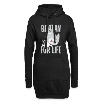 Bratan Katze Kater grau Geschenk - Hoodie-Kleid - Schwarz - Vorne