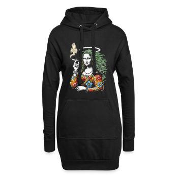 Floral Halo Mona – Retro Smoking Art Design - Sweat-shirt à capuche long Femme - noir - Devant