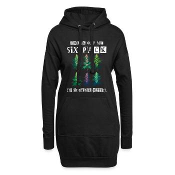 Cannabis Six Pack - Hoodie-Kleid - Schwarz - Vorne