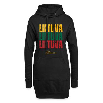 Litauischer Stolz, Flagge Litauens - Hoodie-Kleid - Schwarz - Vorne
