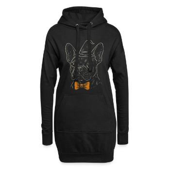Frenchie Halloween - Spooky Gentleman Dog - Sweat-shirt à capuche long Femme - noir - Devant