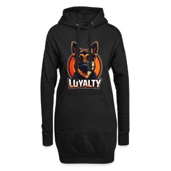 Loyauté – German Shepherd Design - Sweat-shirt à capuche long Femme - noir - Devant