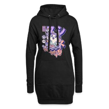 Sushi Chefkoch Katze  - Hoodie-Kleid - Schwarz - Vorne