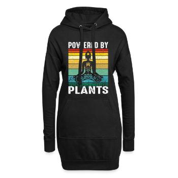 Design rétro de yoga végan – Alimenté par des plantes - Sweat-shirt à capuche long Femme - noir - Devant