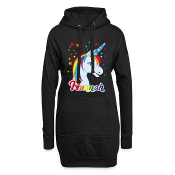 Hannah , Mädchenname, Lieblingsname - Hoodie-Kleid - Schwarz - Vorne
