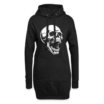 Schreiender Schädel - Hoodie-Kleid - Schwarz - Vorne