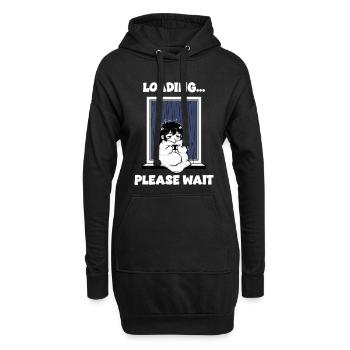 Pluie Loading Please Wait Manga Mood - Sweat-shirt à capuche long Femme - noir - Devant