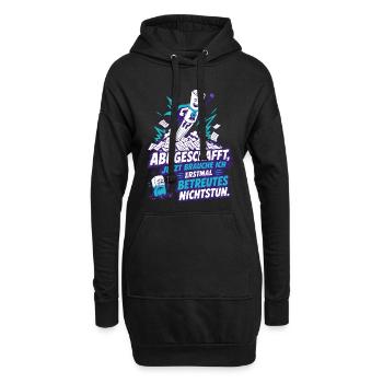 Betreutes Nichtstun nach Abi - Hoodie-Kleid - Schwarz - Vorne