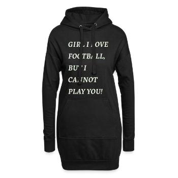 Mädchen, ich liebe Fußball, aber ich kann nicht spielen - Hoodie-Kleid - Schwarz - Vorne