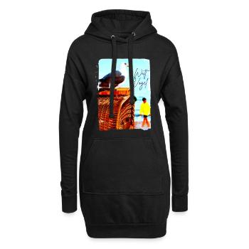 Möwe Wattvogel am Strand - Hoodie-Kleid - Schwarz - Vorne