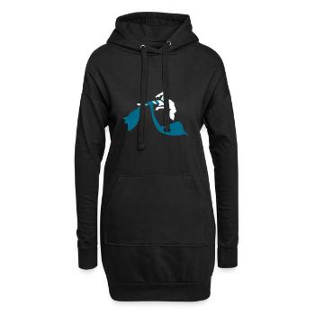 Aerial Silk weiß - Hoodie-Kleid - Schwarz - Vorne