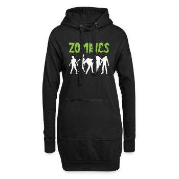Zombie T-Shirt Halloween - Sweat-shirt à capuche long Femme - noir - Devant