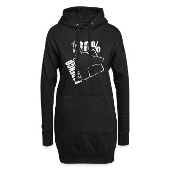 podenco 100 - Sweat-shirt à capuche long Femme - noir - Devant