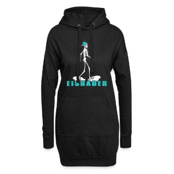 Eisbader Winterschwimmen am Eisloch Puddelmütze - Hoodie-Kleid - Schwarz - Vorne