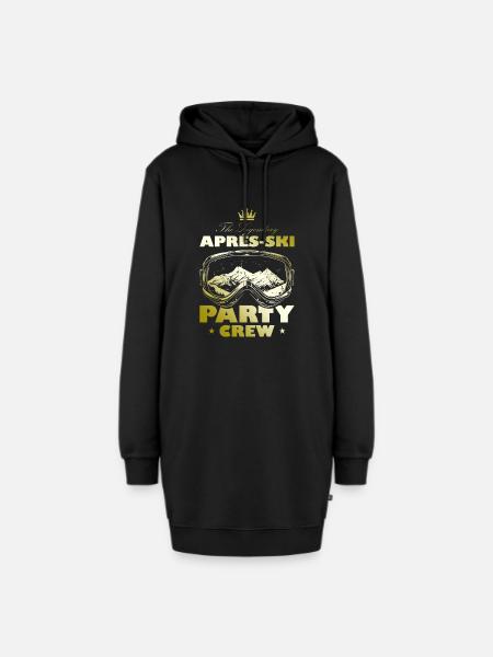 Apres Ski Party Crew Motto Team - Hoodie-Kleid - Schwarz