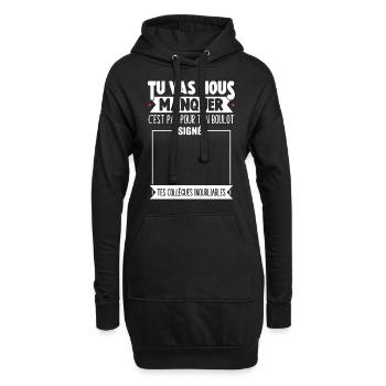 Départ Collègue De Travail Personnalisé Signé - Sweat-shirt à capuche long Femme - noir - Devant