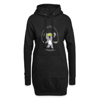 Koala Seilspringen Sport Fitness Süß Geschenk OZ - Hoodie-Kleid - Schwarz - Vorne