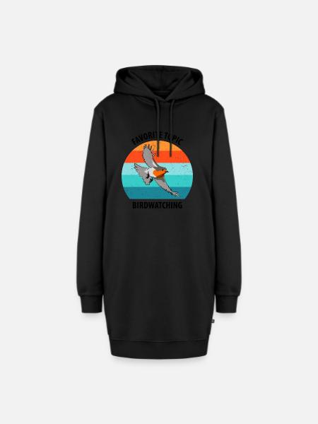 Vogelbeobachtung Vögel Beobachten Birding Vogel - Hoodie-Kleid - Schwarz