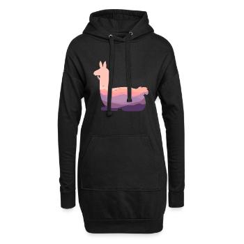 Lama - Hoodie-Kleid - Schwarz - Vorne
