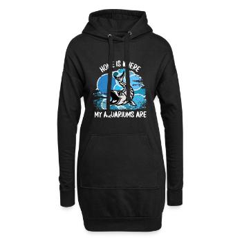 Aquarium Aquarianer Fische Zierfische Aquaristik - Hoodie-Kleid - Schwarz - Vorne