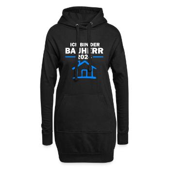 Bauherr 2024 Hausbau Häuslebauer Geschenk - Hoodie-Kleid - Schwarz - Vorne