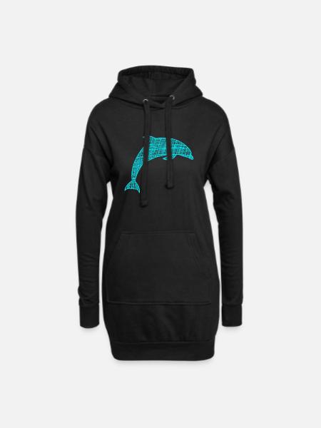 Delfin - Hoodie-Kleid - Schwarz