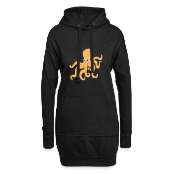 Octopus - Hoodie Dress - black - Front