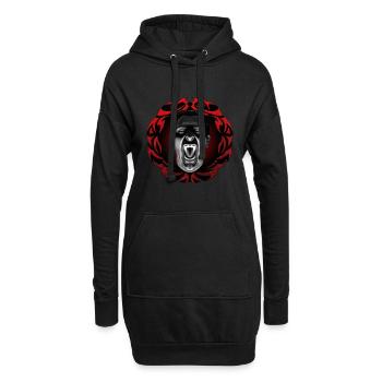 Fauchender Vampir mit Rahmen - Hoodie-Kleid - Schwarz - Vorne