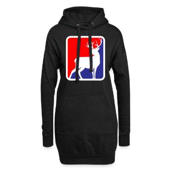 Jäger Lustig Rehbock Hirsch Logo | Farben änderbar - Hoodie-Kleid - Schwarz - Vorne