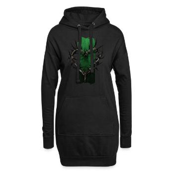 Dévotion épineuse : branche d’épine en forme de cœur - Sweat-shirt à capuche long Femme - noir - Devant