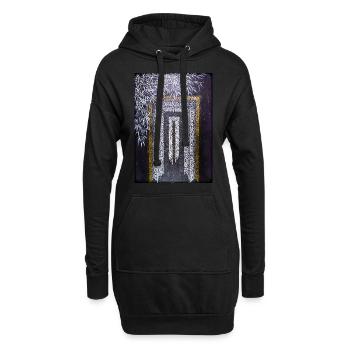 Calligraffiti - Porte (foncé) - Sweat-shirt à capuche long Femme - noir - Devant