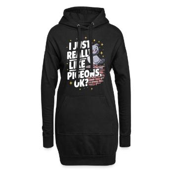 Pigeon Pigeons Animal Oiseau - Sweat-shirt à capuche long Femme - noir - Devant