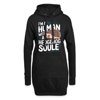 hérisson animal épineux hérisson - Sweat-shirt à capuche long Femme - noir - Devant