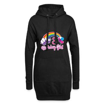 Chemise 3ème anniversaire Rainbow Princess pour fille - Sweat-shirt à capuche long Femme - noir - Devant