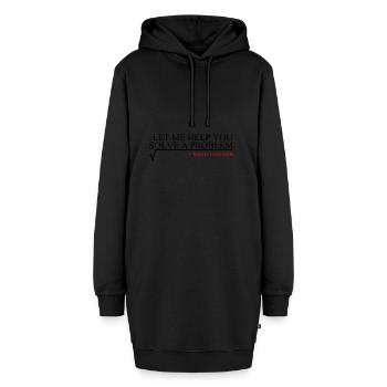 Lehrer - Hoodie-Kleid - Schwarz - Vorne - AI Model Female 172 light (172cm)