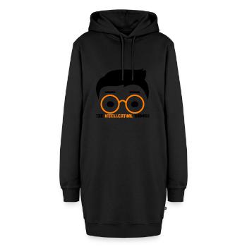 Nerd Geek - Hoodie-Kleid - Schwarz - Vorne - AI Model Female 172 light (172cm)