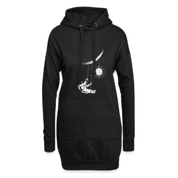 L’astronaute regarde l’étoile - Sweat-shirt à capuche long Femme - noir - Devant