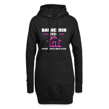 Bauherrin 2024 Hausbau Bauleiterin Geschenk - Hoodie-Kleid - Schwarz - Vorne