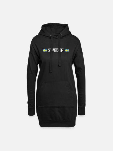 Suède Pays Suède Scandinavie Vacances - Sweat-shirt à capuche long Femme - noir