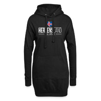 Herzensland Island Skandinavien Urlaub Reise - Hoodie-Kleid - Schwarz - Vorne