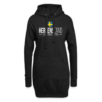 Herzensland Schweden Skandinavien Urlaub Reise - Hoodie-Kleid - Schwarz - Vorne