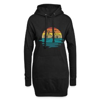 Vélo Vintage Retro Nature Bike Tour été - Sweat-shirt à capuche long Femme - noir - Devant