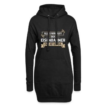 Eisenbahner Beruf Lokführer Geschenk - Hoodie-Kleid - Schwarz - Vorne