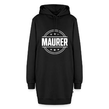Maurer Beruf - Hoodie-Kleid - Schwarz - Vorne - AI Model Female 172 light (172cm)