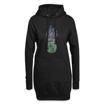 NeonAnanas - Hoodie-Kleid - Schwarz - Vorne