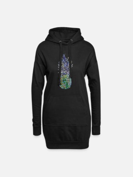 NeonAnanas - Hoodie-Kleid - Schwarz