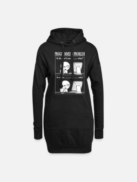 Programmierer Informatiker Lustiges Cartoon T-Shir - Hoodie-Kleid - Schwarz