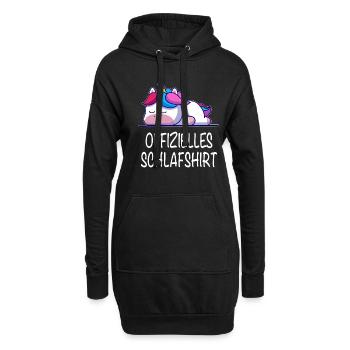 Offizielles Schlafshirt Einhorn - Hoodie-Kleid - Schwarz - Vorne