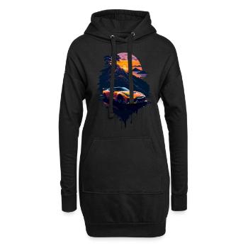 Klassischer Sportwagen - Hoodie-Kleid - Schwarz - Vorne